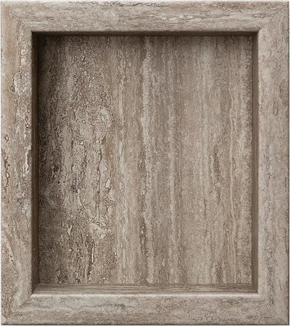 Palisade 17.5 in x 15.5 in Vinyl Shower Niche Grecian Earth | Waterproof Shower Insert