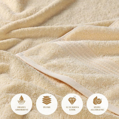 Superior Egyptian Cotton 8-Piece Towel Set, Assorted Towels for Home Bathroom, Guest Bath Decor Essentials, Includes 2 Bath, 4 Hand, 2 Face Towels/Washcloths, Quick Dry, Absorbent, Canary
