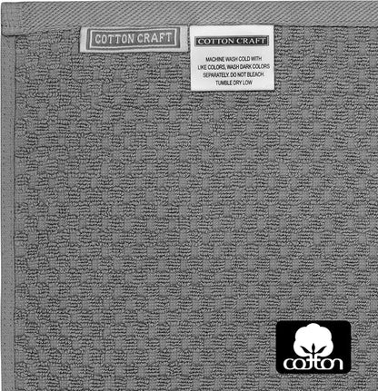 COTTON CRAFT Hooded Bath Towel for Adults – 100% Cotton Waffle Weave Towel | Oversized 35 x 70 inches Ringspun Terry Bath Sheet Wrap with a hood - Soft Super Absorbent Quick Dry – 450 GSM – Grey