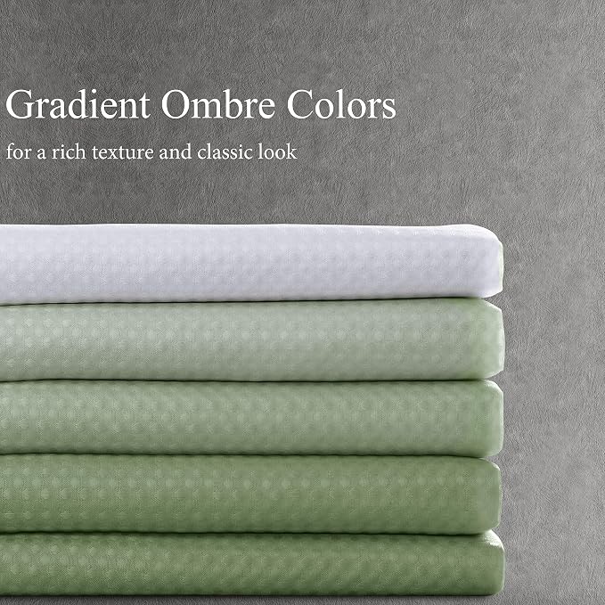 Shower Curtain 78 inches Long for Bathroom 1 Panel Sage Green | Ombre Waffle, Shower Curtains with Hook, Water Repellent, Boho Farmhouse, Simple Modern Bath Decor, Machine Washable, 72x78
