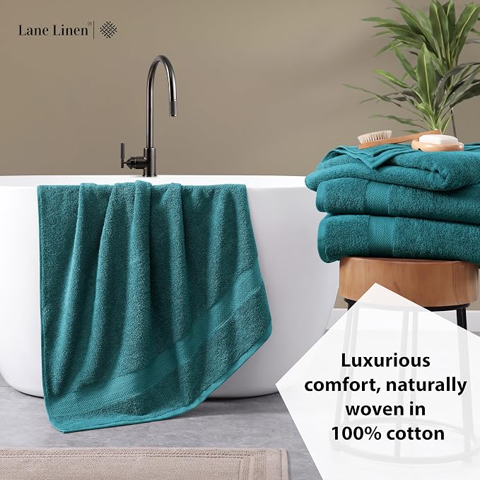 LANE LINEN Bath Sheets 2 Pack Oversized Soft Absorbent - Sea Port | Shower Sheets - Everyday Durability, OEKO-TEX Certified, Ring-Spun Durability, Generously Sized, Oversized & Roomy