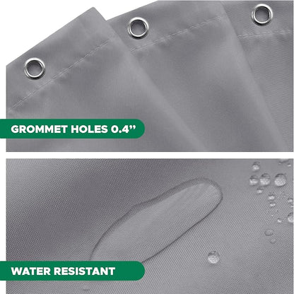 Fabric Shower Curtain Liner 54Wx72L-Silver Grey Narrow Stall Shower Liners | Hotel Quality Water Resistant Shower Liners for Bathroom-Machine Washable Cloth Polyester Light Weight Bath Curtain RV Dorms