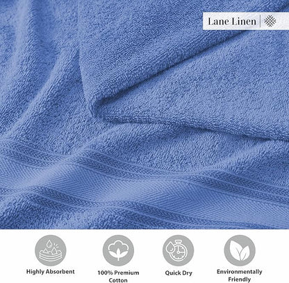 LANE LINEN Towel Set Soft Absorbent Quick Dry 100% Cotton 3 Piece - Allure | Cotton Bath Towels - Lightweight & Breathable, Fade-Resistant Color, Classic Terry Weave, Densely Woven, Coordinated Colors
