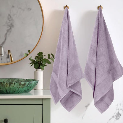 SUPERIOR Egyptian Cotton Plush & Absorbent, Bath Towel Set of 2, Purple | Quick Dry, Soft Luxury Towel Set, Bath Essentials for Bathroom, Guest Bath, Spa, 2 Piece Bath, Madeline Towels