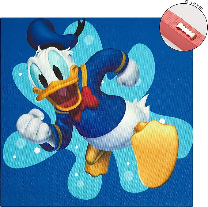 Idea Nuova Disney Mickey Mouse 4 Pack Canvas LED Wall Art Set,Childrens Wall Hanging Décor,Each Piece 11"x11"