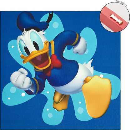Idea Nuova Disney Mickey Mouse 4 Pack Canvas LED Wall Art Set,Childrens Wall Hanging Décor,Each Piece 11"x11"