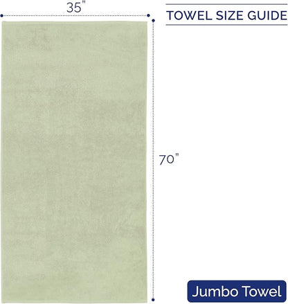 Elegant Comfort Premium Turkish Cotton 1 Piece Jumbo Bath Towel - 35 x 70 inch, Luxurious Hotel Spa Quality 100% Turkish Cotton Large Bath Towel - Highly Absorbent - Soft Bathroom Towel, Mint Green