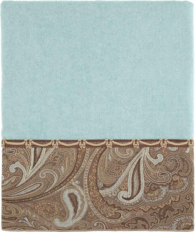 Avanti Linens - 3pc Towel Set, Soft & Absorbent Cotton Towels (Bradford Collection, Mineral)