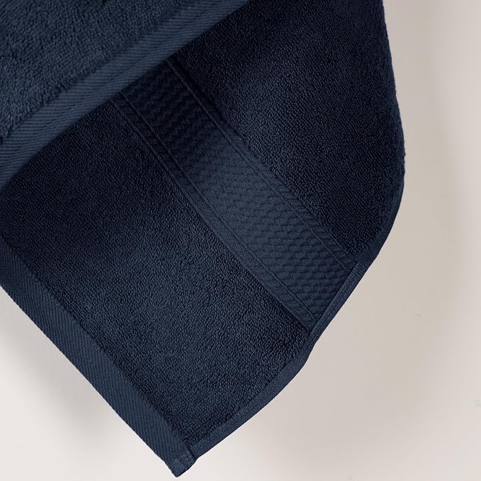 SUPERIOR Egyptian Cotton Plush & Absorbent, Bath Towel Set of 2, Navy Blue | Quick Dry, Soft Luxury Towel Set, Bath Essentials for Bathroom, Guest Bath, Spa, 2 Piece Bath, Madeline Towels