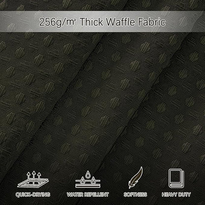 Shower Curtain Waterproof Waffle Weave Fabric, 256GSM Heavy Duty Thick Shower Curtain Set for Bathroom, Hotel Spa Luxury Modern Shower Curtains with 12 Metal Hooks, 72Wx78H Brown