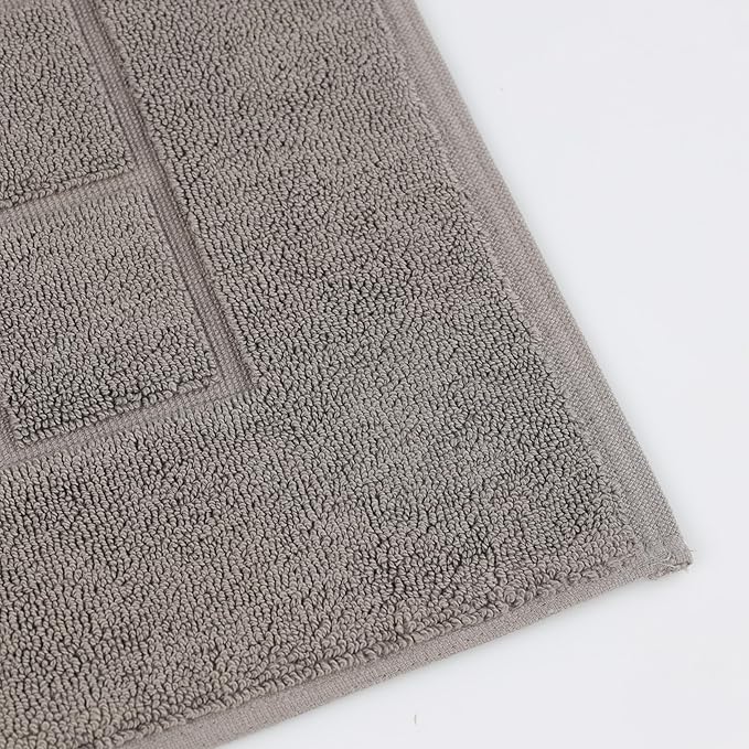 Superior 100% Cotton Bathmat Set, Bath Mats, Bathroom Decor, Shower, Bathtub Essentials, Home Accessories, Small Washable Rug, No Backing, Heavyweight, Nora Collection, Set of 2, 22" x 35", Charcoal