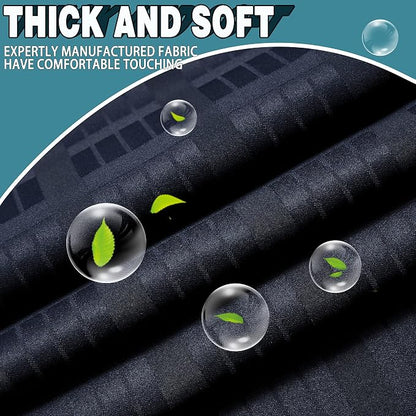 Conbo Mio No Hook Shower Curtain with Snap in Liner Set, Hotel Luxury Black Shower Curtains for Bathroom with See Through Top Window, Waterproof, Washable 71W x 74H