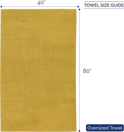 Elegant Comfort Premium Super Soft Highly Absorbent 1 Piece Oversized Bath Sheet - 40" x 80" inch, Luxurious Hotel Spa Quality 100% Turkish Cotton Extra Large Bath Towels for Adults, Gold