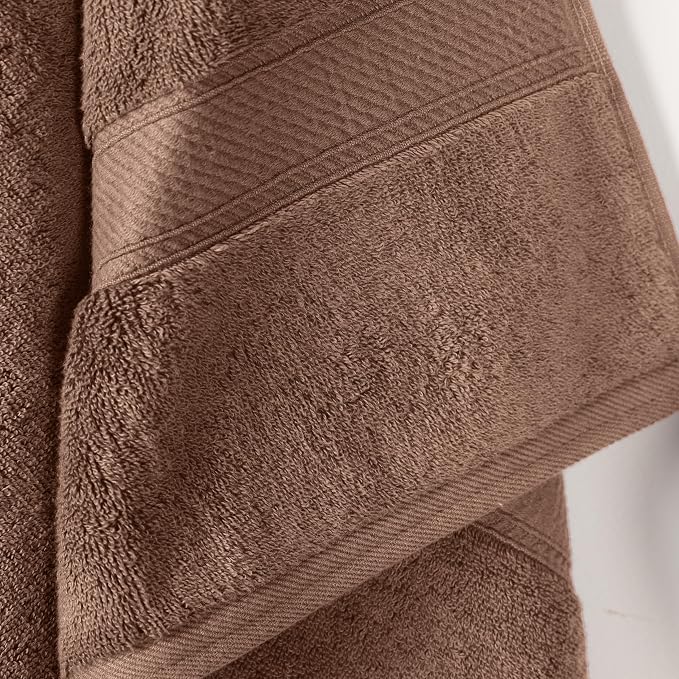 SUPERIOR Egyptian Cotton Plush & Absorbent, Bath Towel Set of 2, Chocolate | Quick Dry, Soft Luxury Towel Set, Bath Essentials for Bathroom, Guest Bath, Spa, 2 Piece Bath, Madeline Towels