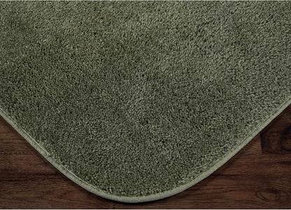 Garland Rug Traditional Nylon Washable Deep Fern 4 Piece Set - Lid, Contour, 2 Bath Rugs - Soft, Absorbent, and Stylish for Your Bathroom