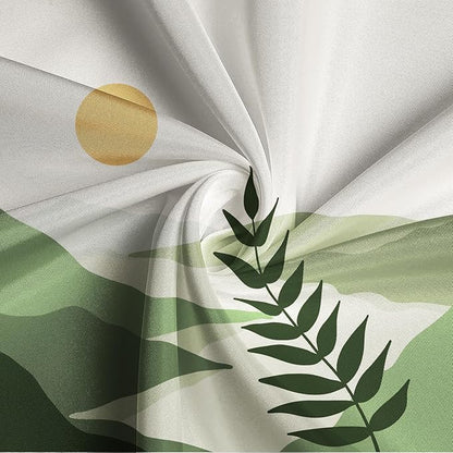Boho Mid Century Shower Curtain Modern Abstract Sun Tropical Leaves Bathroom Curtain Set Neutral Minimalist Plant Waterproof Fabric Bath Decor with Hooks 48x72 inch