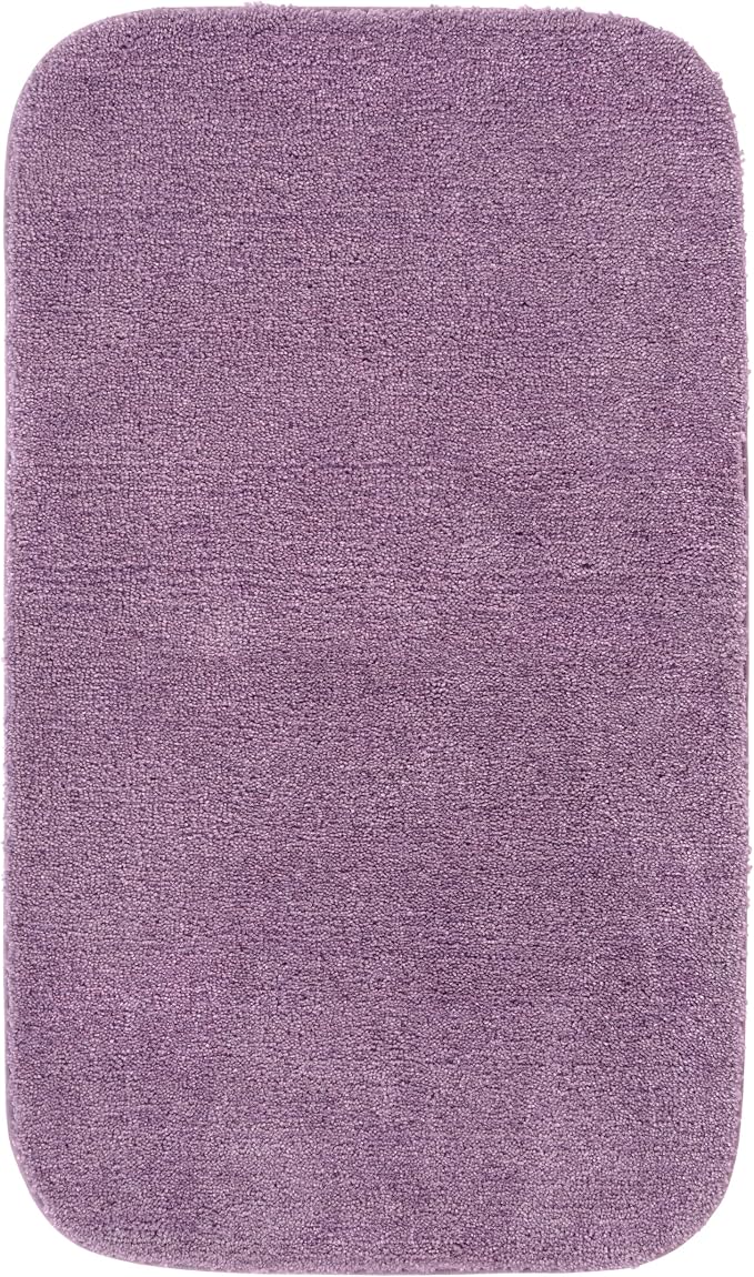 Garland Rug Traditional Nylon Washable Purple 24" X 40" Bath Rug - Soft, Absorbent, And Stylish for Your Bathroom