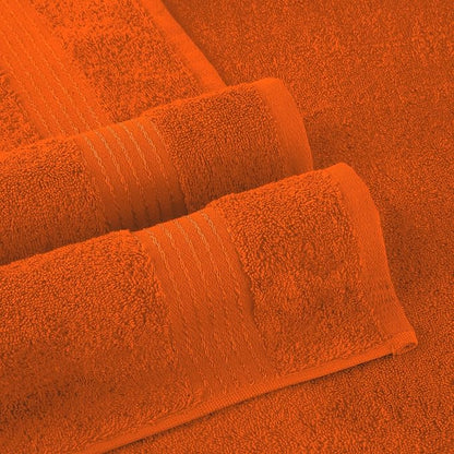 Elegant Comfort Premium Cotton 6-Piece Towel Set, Includes 2 Washcloths, 2 Hand Towels and 2 Bath Towels, 100% Turkish Cotton - Highly Absorbent and Super Soft Towels for Bathroom, Orange