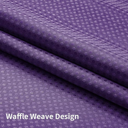 Colorful Star No Hook Shower Curtain with Snap in Fabric Liner, Waffle Weave Heavy Duty Thick Shower Curtains with Mesh Top Window, Hotel Style Waterproof Bathroom Curtain Set, 72 x 75 Inch, Purple