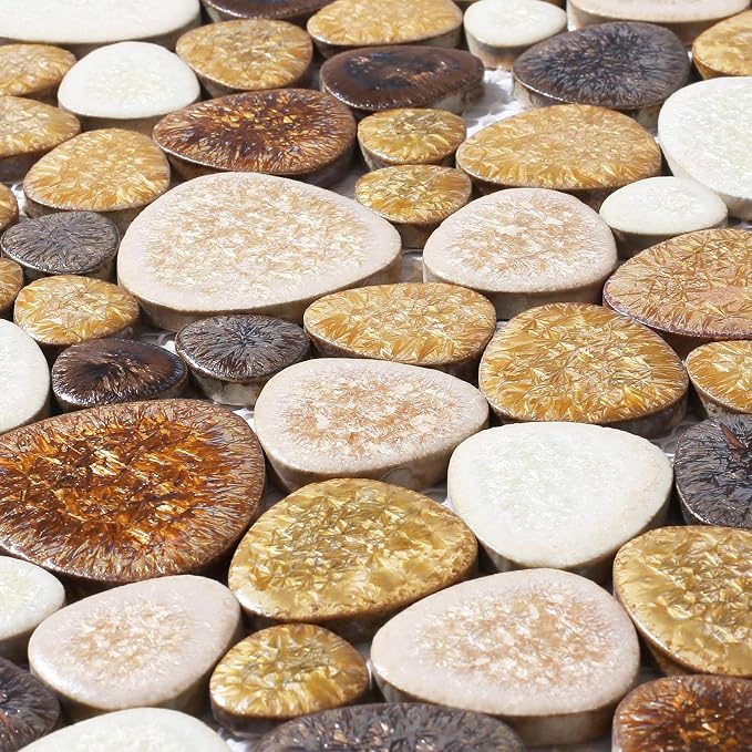 Yellowstone Matte Pebbles Mosaic Tile for Shower Floor Bathroom Floor Tiles Non Slip [5 Sheets]
