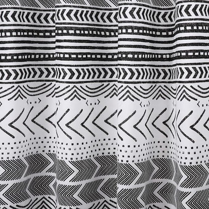 Lush Decor Hygge Geo Shower Curtain, 72" W x 72" L, Black/White - Curtain For Bathroom - Striped Bathroom Decor - Black Bath Accessories - Neutral Color Accessories - Geometric Scandinavian Print