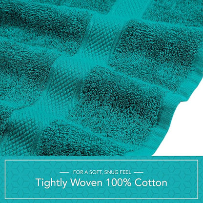 Pleasant Home Bath Towels Set of 6 (24” x 50”) 100% Cotton, 515 GSM | Lightweight, Soft & Highly Absorbent Luxury Towels for Bathroom | for Gym, Pool & Spa | 6 Pack, Teal
