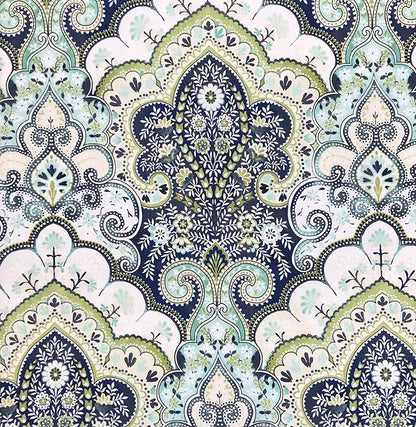 Serafina Home Hotel Quality Fabric Bathroom Shower Curtain: Floral Paisley Moroccan Damask (72 x 70 inches)