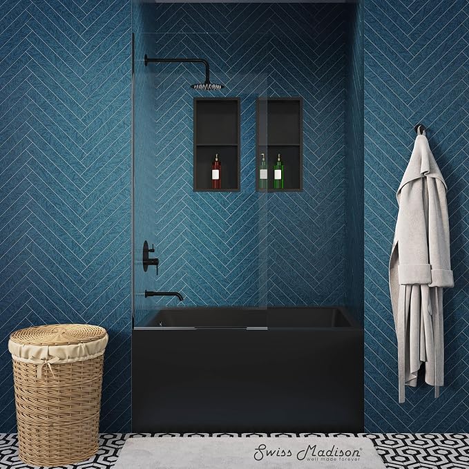 Voltaire 48" x 32" Left-Hand Drain Alcove Bathtub with Apron in Matte Black