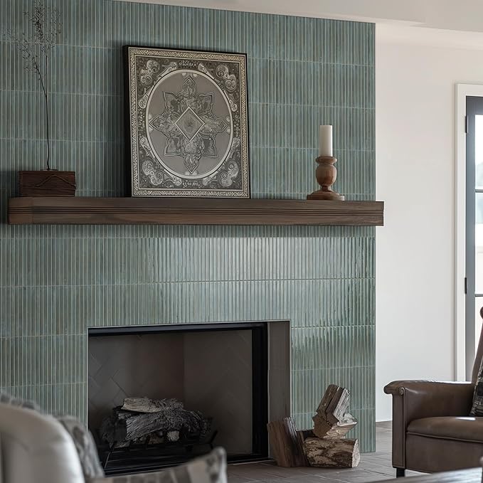 MSI Marino Jade Mist Glossy Porcelain Fluted Wall Tile for Bathroom, Kitchen Backsplash, Accent Wall Tile, and Shower Wall Tile, Sample Tile