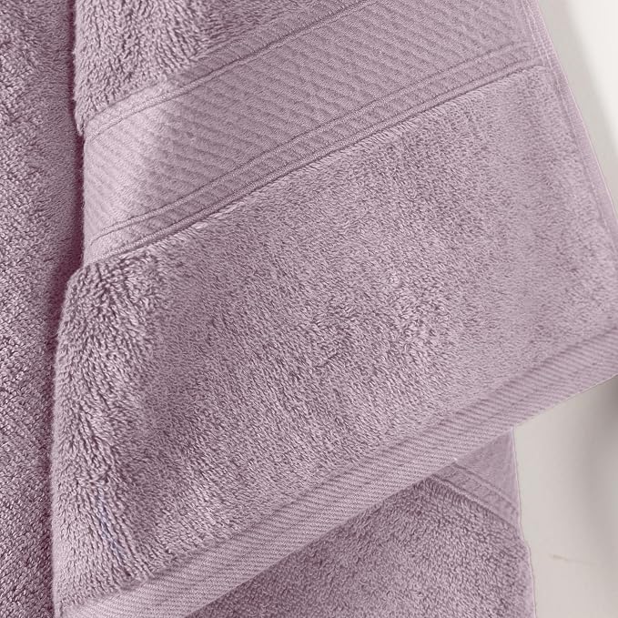 SUPERIOR Egyptian Cotton Plush & Absorbent, Bath Towel Set of 2, Purple | Quick Dry, Soft Luxury Towel Set, Bath Essentials for Bathroom, Guest Bath, Spa, 2 Piece Bath, Madeline Towels