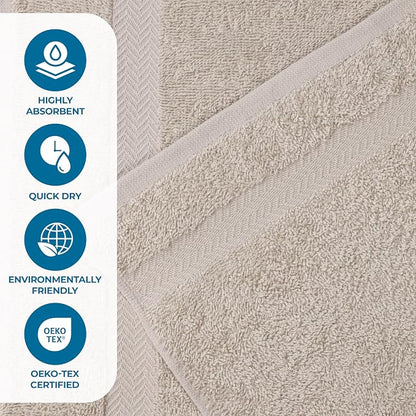 Superior 2-Piece Cotton Bath Sheet Set, Large Towels for Body, Quick Dry, Bathroom Essentials, Guest/Master Bath, Shower, Home Accessories, Apartment, Airbnb, Franklin Collection, Stone