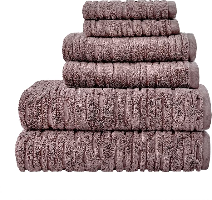 SKL Home CloudSoft Washcloth Set, 4-Piece, 100% Cotton Luxury, Soft Plum | Premium spa-level quality. 520 GSM weight. Ultra plush & absorbent.