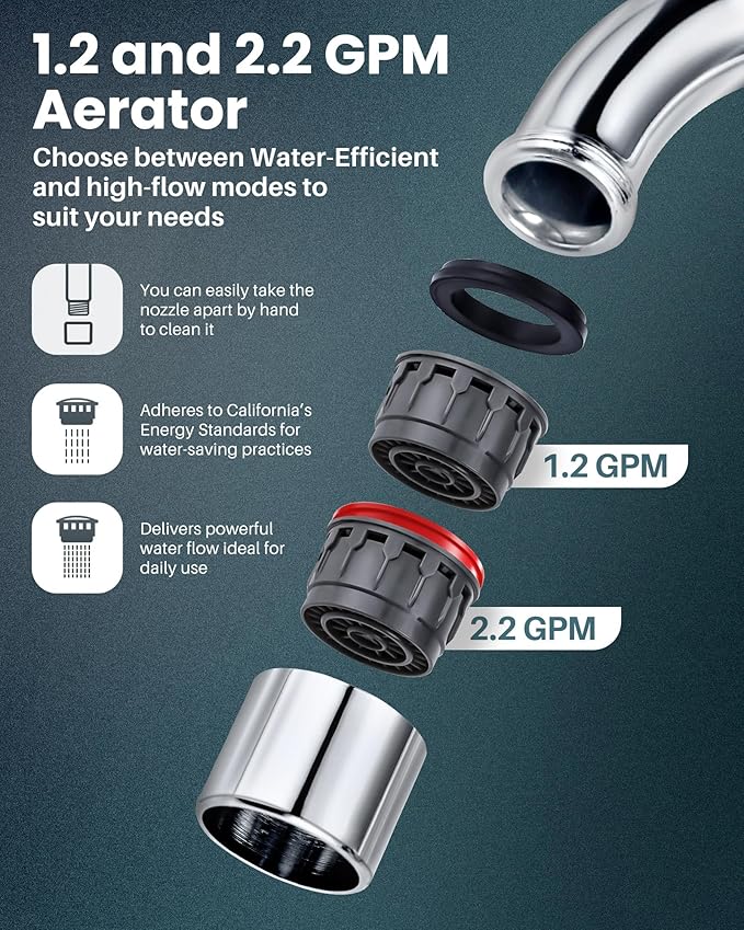 ARCORA 2 Handle Bathroom Faucet Chrome, 4 Inch Centerset Bathroom Faucet with Drain Assembly and Supply Hoses, Bathroom Faucet 3 Holes