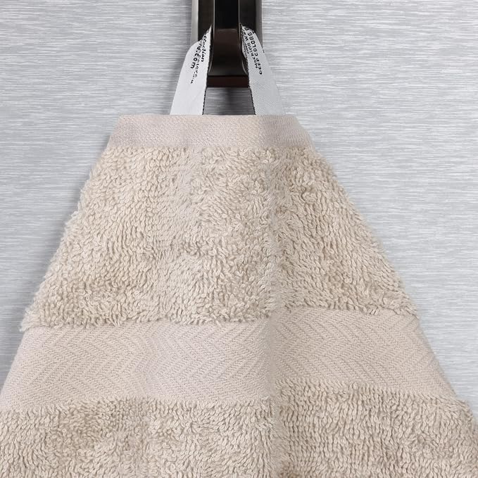 Superior 12-Piece Cotton Assorted Towel Set, Includes 6 Face Towel, 4 Hand, and 2 Bath Towels, Home, Bathroom, Guest Bath Essentials, Quick Dry, Absorbent, Franklin Collection - Stone