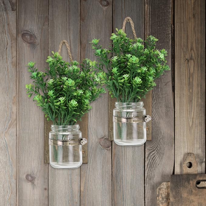 Stonebriar Natural Wall Sconce Set with Hanging Loop, Brown, 2 Count