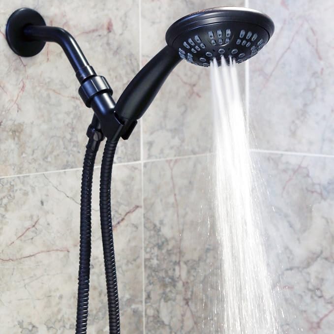 Luxury Handheld Shower Kit - 1.8 GPM - Oil-Rubbed Bronze | 6 Function High Pressure Removable Hand Held Showerhead with Hose and Mount, Easy Install for Boosting Low Water Flow Baths