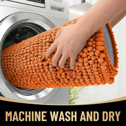 OLANLY Thick Chenille Bathroom Rugs 36x24, Soft Absorbent Bath Mat, Clay | Bath Rugs, Rubber Backing, Machine Wash Dry, Bath Mats for Bathroom Floor, Tub and Shower, Home Decor Accessories