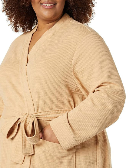 Amazon Essentials Women's Lightweight Waffle Full-Length Bath Robe (Available in Plus Size)