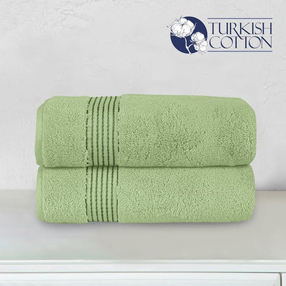 Elegant Comfort Premium Turkish Cotton 2 Pack Bath Towel Set - 27 x 54 inch, Luxurious Hotel Spa Quality 100% Turkish Cotton 2PC Bath Towel Set - Highly Absorbent - Soft Bathroom Towels, Sage