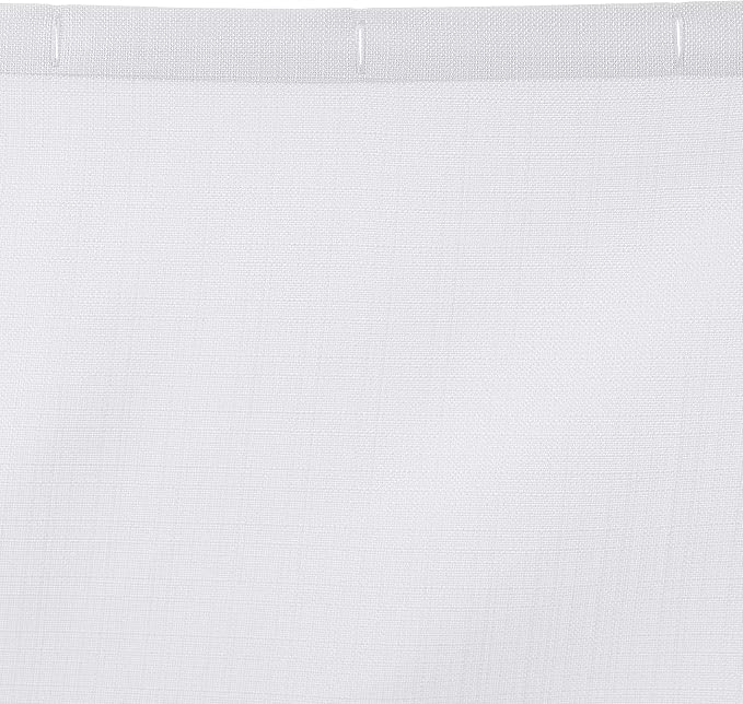 Amazon Basics Linen Style Bathroom Shower Curtain, 100% Polyester, 72" x 72", Bright White (Pack of 8)