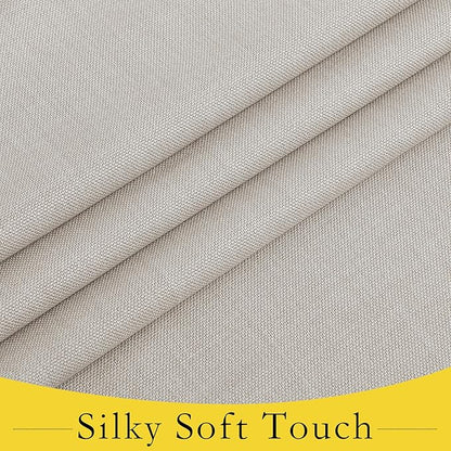 NICETOWN Door Curtains for Window 30 inches Long, Faux Linen Classroom Glass Curtain with Self Adhesive Hooks, Privacy French Door Shades for Small Window, W10 x L30, Angora, 1 Panel