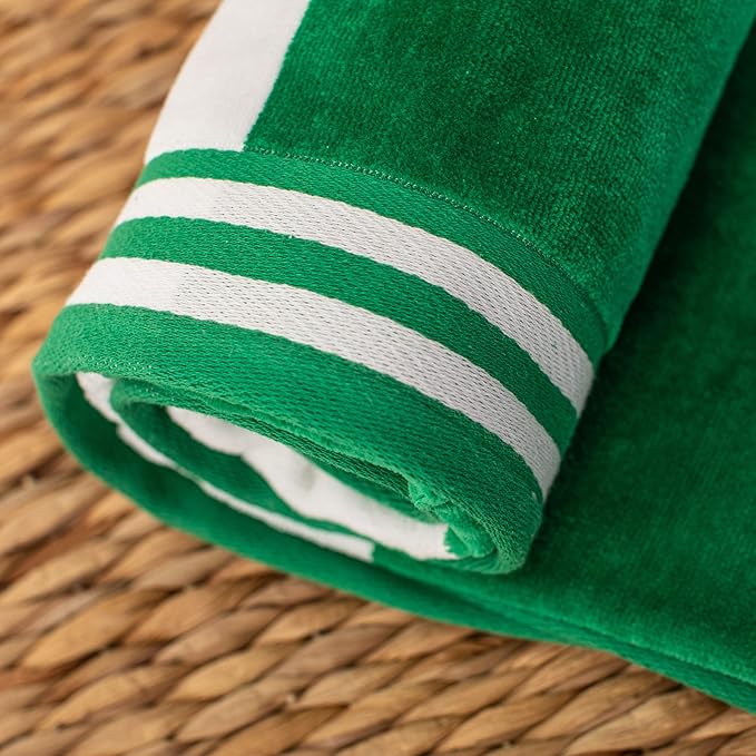 Superior Oversized Beach Towel, Dark Green (Set of 2)