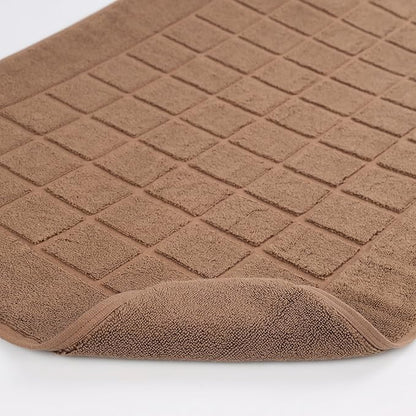 Superior 100% Cotton Bathmat Set, Bath Mats, Bathroom Decor, Shower, Bathtub Essentials, Home Accessories, Small Washable Rug, No Backing, Heavyweight, Nora Collection, Set of 2, 22" x 35", Chocolate