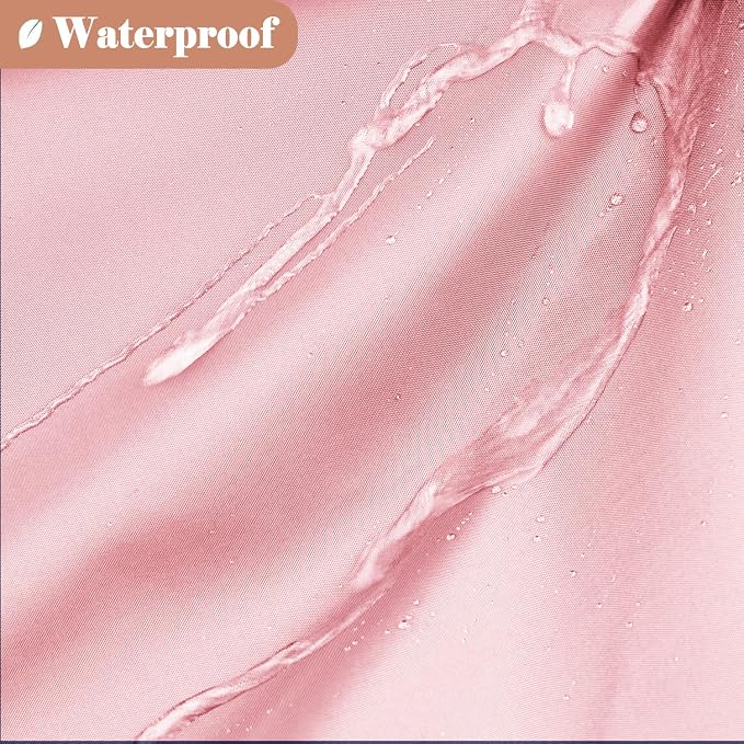 UFRIDAY 72x78 Inch Shower Curtain Pink with Mesh Window, Machine Washable Water Resistant Bathroom Curtains Grommet Shower Curtain Set with 12 Hooks