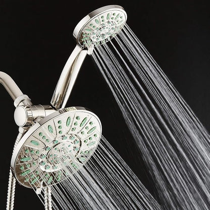 AquaDance Antimicrobial High Pressure 7" Rain & Handheld Shower Head Combo | Enjoy More Power & Better Shower Hygiene with Lifetime Antimicribial Nozzle Protection from Mold, Mildew & Bacteria - Nickel