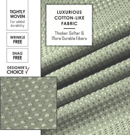 Clara Clark Sage Green Shower Curtain - Hotel Quality Waffle Fabric Bath Curtain 72x72, Heavy Duty Waterproof Shower Curtains for Bathroom