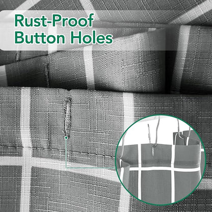 Fabric Farmhouse Shower Curtain-Extra Long Cloth Shower Curtains Bathroom | 72"Wx84"L Dark Grey Faux Linen Grid Minimalist Simple Rustic Neutral Shower Curtain-Geometric Plaid Washable Hotel Quality