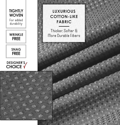 Clara Clark Grey Shower Curtain - Hotel Quality Waffle Fabric Bath Curtain 72x72, Heavy Duty Waterproof Shower Curtains for Bathroom