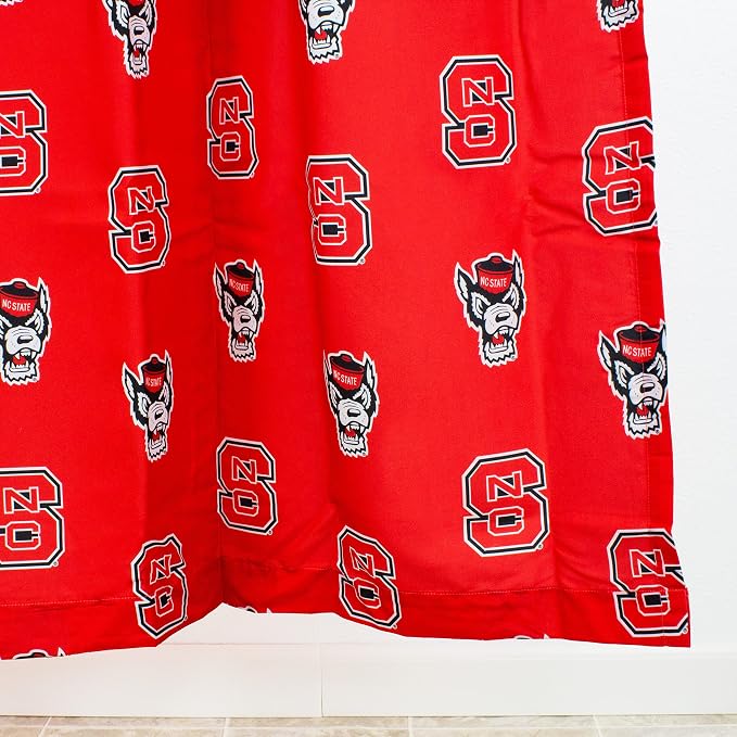 Everything Comfy North Carolina State Wolfpack Bright and Colorful Shower Curtain Cover, 70" x 72"
