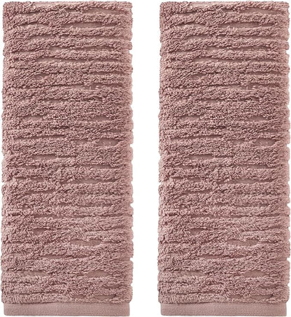 SKL Home CloudSoft Hand Towel Set, 2-Piece, 100% Cotton Luxury, Clay | Premium spa-level quality. 600 GSM weight. Ultra plush & absorbent. For use in the bathroom, kitchen, bar or any sink space.